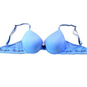 VS PINK Wear Everywhere Push Up Bra - Periwinkle Blue - 32D